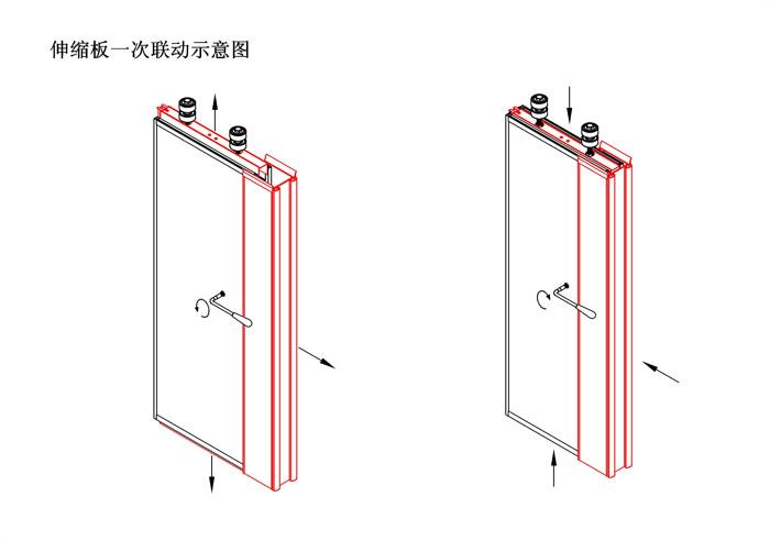 活動隔斷伸縮板一次聯運示意圖